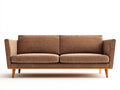 Divano 3 posti in tessuto 218x88x82 cm - marrone nocciola - per soggiorno - design essenziale con gambe in legno chiaro